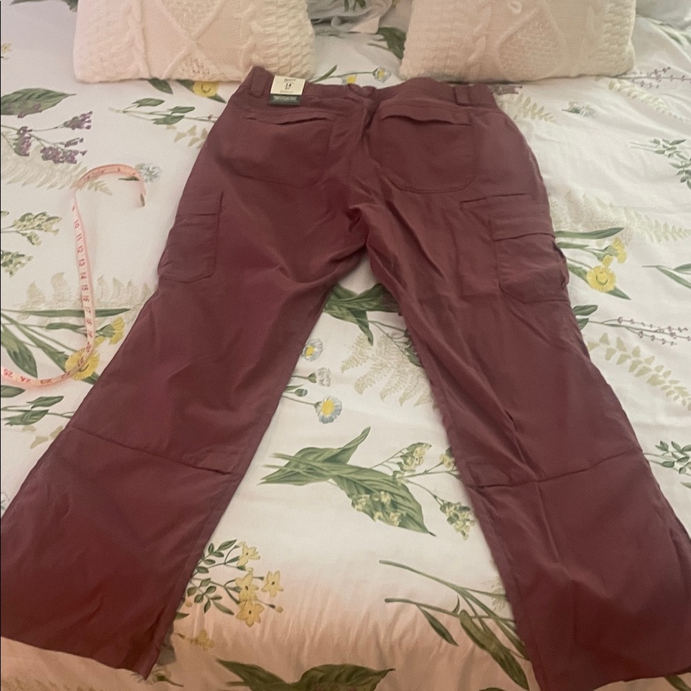 Duluth Trading Co. Boot Cut Cargo Pants in Maroon